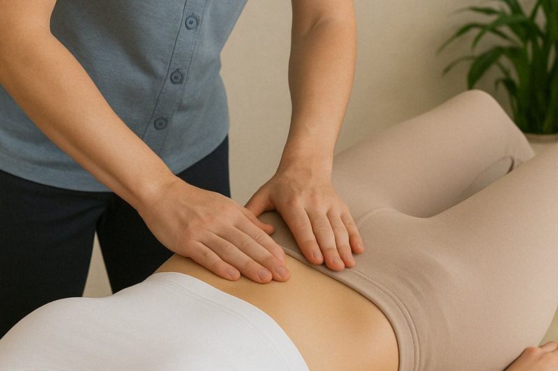 Illustration of core muscles showing the pelvic floor’s role in spinal support and posture.